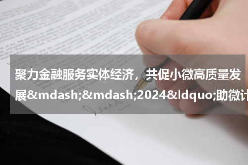 聚力金融服务实体经济，共促小微高质量发展&mdash;&mdash;2024&ldquo;助微计划&rdquo;倡议书